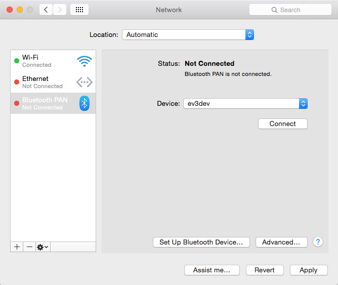 bluetooth pan self assigned ip