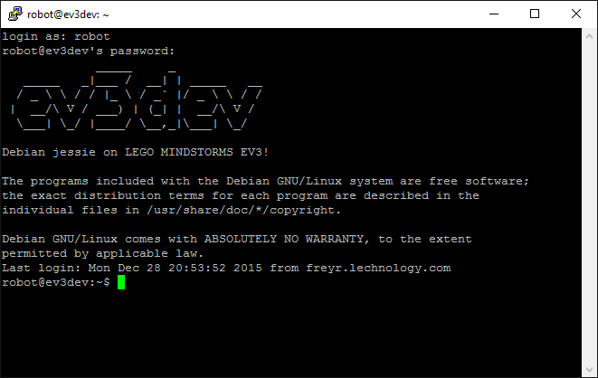 ev3dev shell